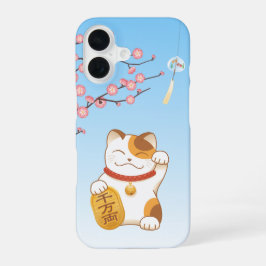 Japanisch Lucky Cat, Calico Maneki Neko iPhone 16 Hülle