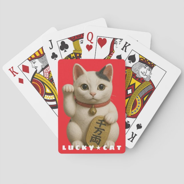 Japanisch Lucky Cat Charm Spielkarten (Rückseite)