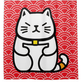 Japanisch Lucky Cat oder Maneki-Neko Duschvorhang