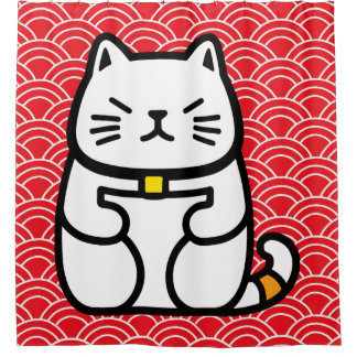 Japanisch Lucky Cat oder Maneki-Neko Duschvorhang