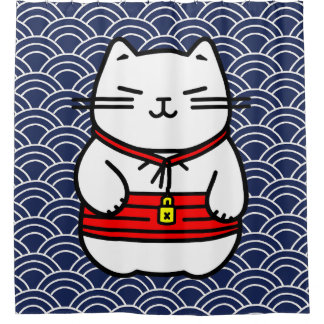 Japanisch Lucky Cat oder Maneki-Neko Duschvorhang