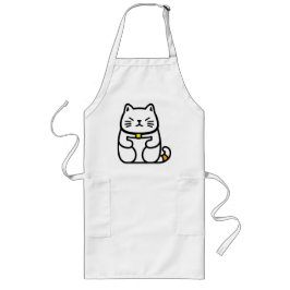 Japanisch Lucky Cat oder Maneki-Neko Lange Schürze