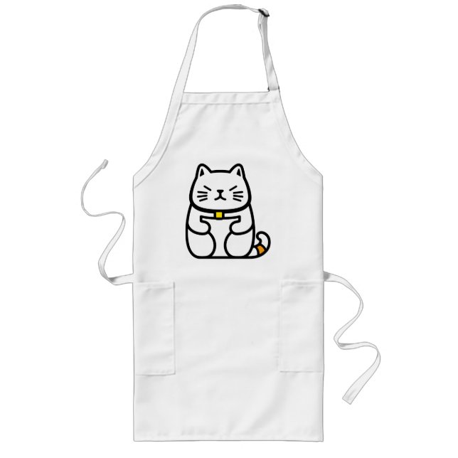 Japanisch Lucky Cat oder Maneki-Neko Lange Schürze (Vorne)