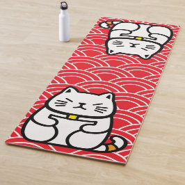 Japanisch Lucky Cat oder Maneki-Neko Yogamatte