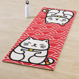 Japanisch Lucky Cat oder Maneki-Neko Yogamatte