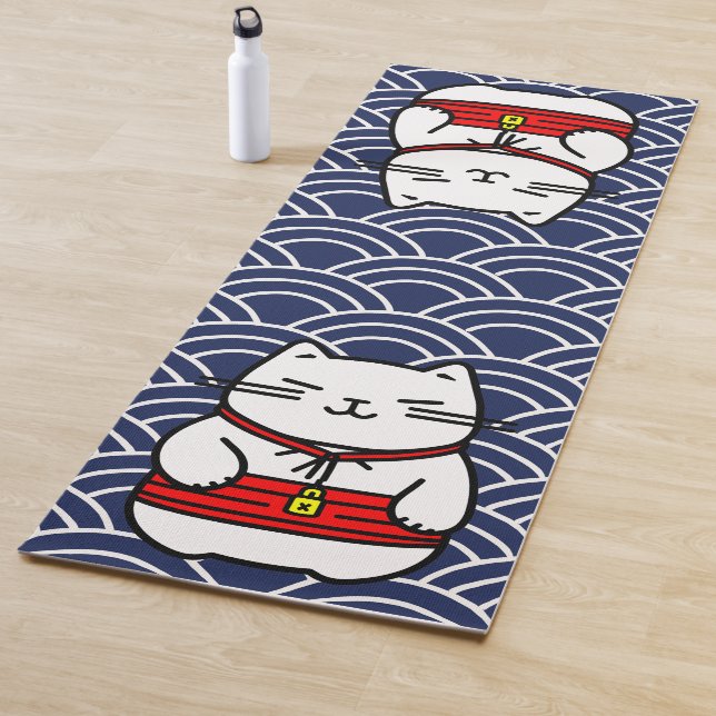 Japanisch Lucky Cat oder Maneki-Neko Yogamatte (Beispiel)