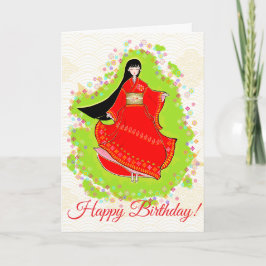 Japanisch Maiko Birthday Card Karte