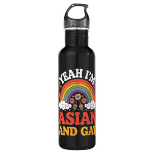 Japanisch mit asiatischem und schwul-Queem asiatis Edelstahlflasche