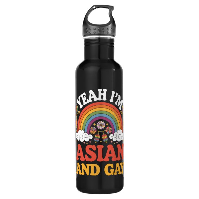 Japanisch mit asiatischem und schwul-Queem asiatis Edelstahlflasche (Vorderseite)