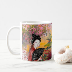 Japanisch mit einer Frau Kaffeetasse
