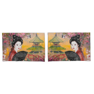 Japanisch mit einer Frau Kissenbezug