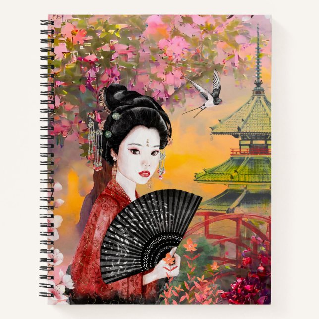 Japanisch mit einer Frau Notizbuch (Vorderseite)
