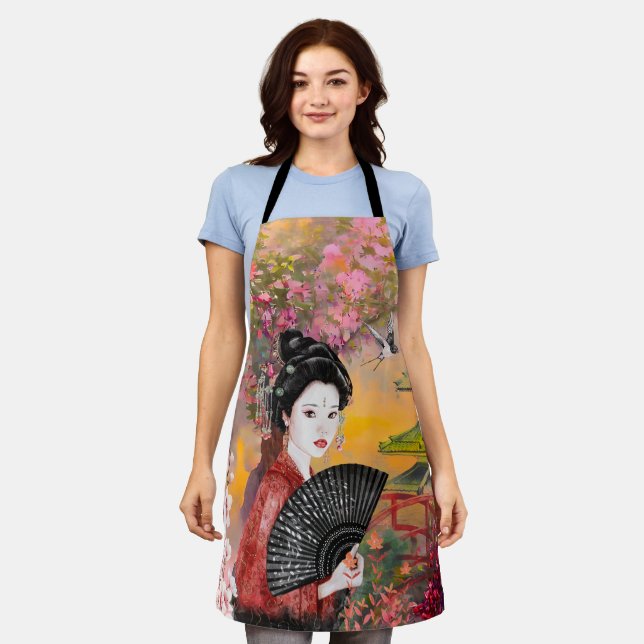 Japanisch mit einer Frau Schürze (Getragen)