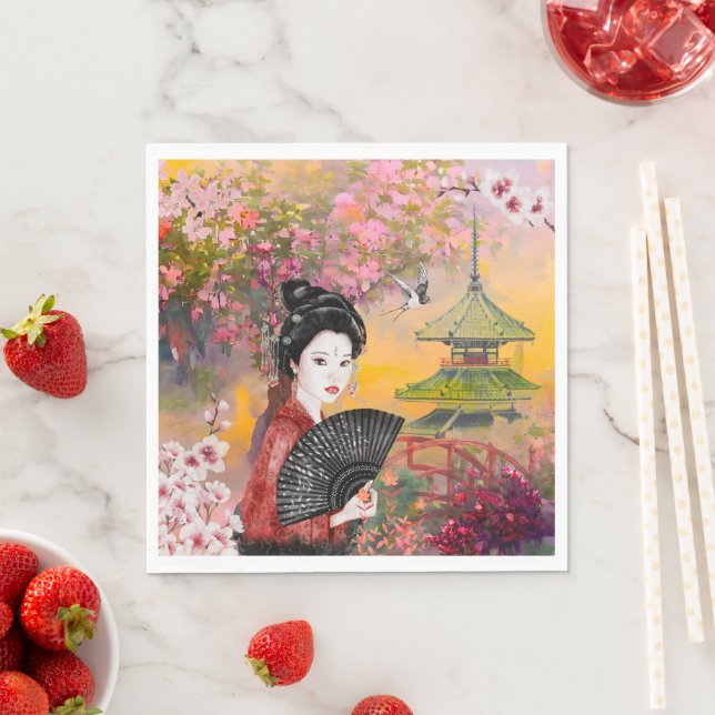 Japanisch mit einer Frau Serviette (Beispiel)