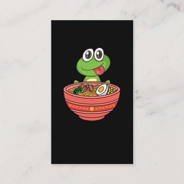 Japanisch Noodles Kawaii Frog Ramen Visitenkarte (Vorderseite)