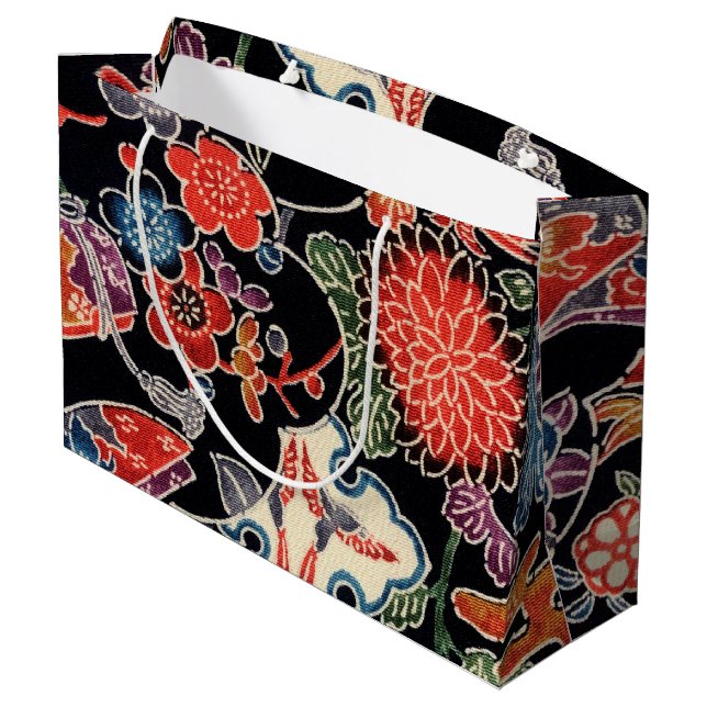 Japanisch Okinawan Dye (Bingata) Große Geschenktüte (Rückseite Schrägansicht)