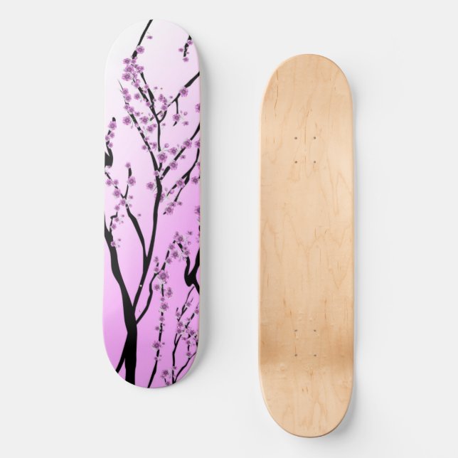 Japanisch Pink Cherry Blossom Skateboard (Vorderseite)