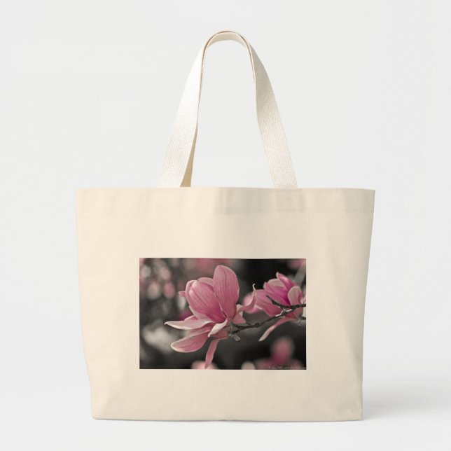 Japanisch Pink Saucer Magnolia Jumbo Stoffbeutel (Vorne)