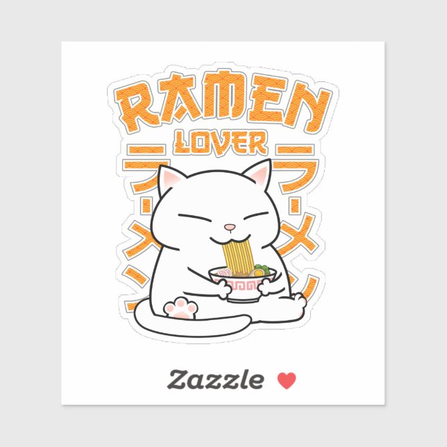 Japanisch Ramen Cat Ramen Lover Aufkleber (Blatt)