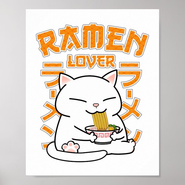 Japanisch Ramen Cat Ramen Lover Poster (Vorne)