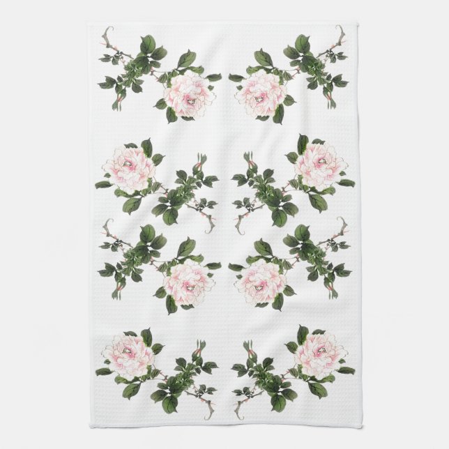 Japanisch Rose Blume Bairei Küche Handtuch (Vertikal)