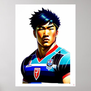 Japanisch Rugby Art Poster