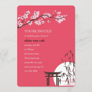 Japanisch Sakura Birthday Party Einladung