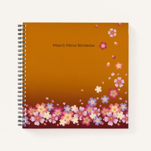 Japanisch Sakura blüht Gold & Plum individuell an Notizbuch