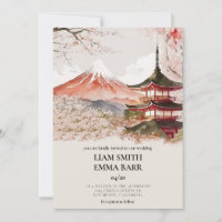 Japanisch Sakura Cherry Blossom Hochzeitseinladung