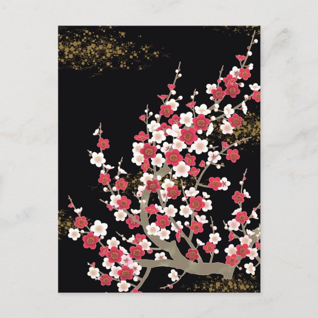 Japanisch Sakura Cherry Blossom Kunst, Dichtung un Postkarte (Vorderseite)