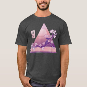 Japanisch Sakura Rosa Blume 80er Vaporwave Cherry  T-Shirt