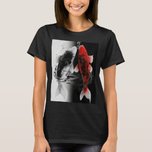 Japanisch Samurai Ästhetik Koi Fisch T-Shirt