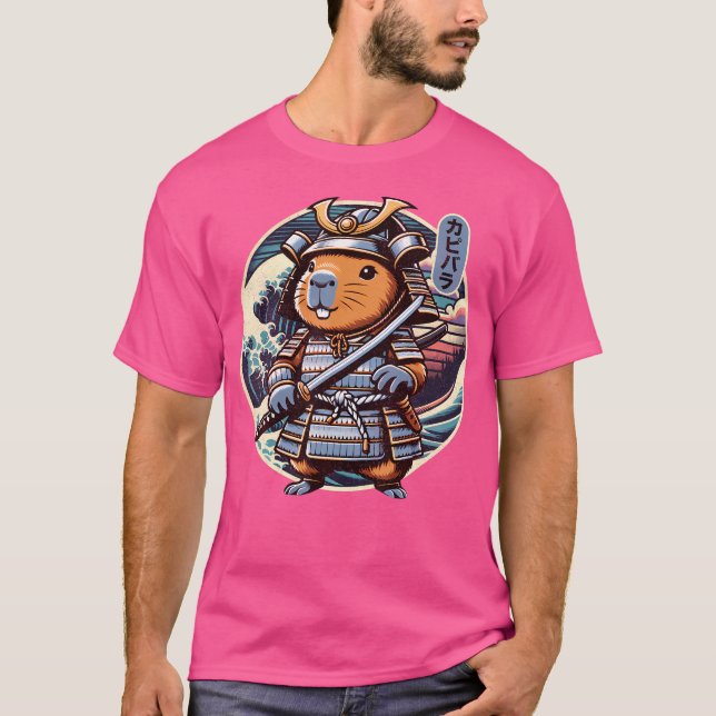 Japanisch Samurai Capybara Tattoo Kawaii Ninja Cap T-Shirt (Vorderseite)