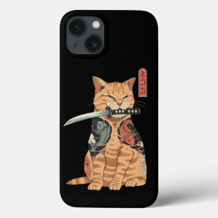 Japanisch Samurai Cat iPhone 13 Hüllen