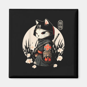 Japanisch Samurai Cat Tattoo, Kawaii Ninja Cat _1 Magnet