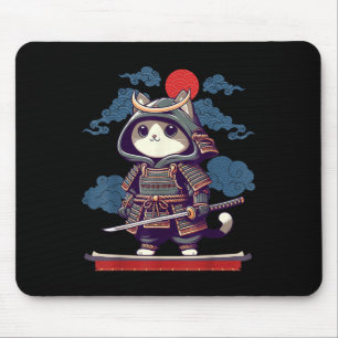 Japanisch Samurai Cat Tattoo Kawaii Ninja Cat Anim Mousepad
