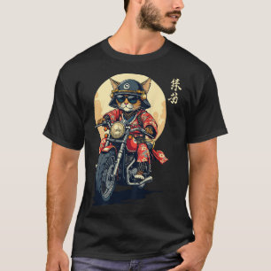 Japanisch Samurai Cat Warrior Cat Tattoo Kawaii Ni T-Shirt