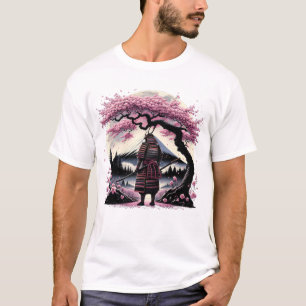 Japanisch Samurai Cherry Blossom Fuji Mount T-Shirt