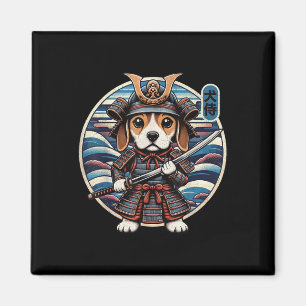Japanisch Samurai Dog Tattoo, Beagle Kawaii Ninja Magnet