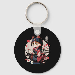 Japanisch Samurai Dog Tattoo Kawaii Ninja Dog Schlüsselanhänger