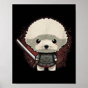 Japanisch Samurai Dog Tattoo, Vintag Kawaii Ninja Poster