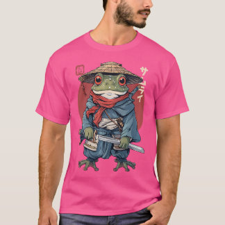 Japanisch Samurai Frog Warrior Ukiyo Samurai Toad  T-Shirt
