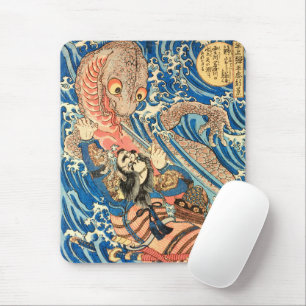 Japanisch Samurai kämpft Salamander Mousepad