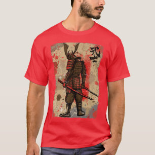 Japanisch Samurai Katana Schwerter Kalligrafie Ret T-Shirt