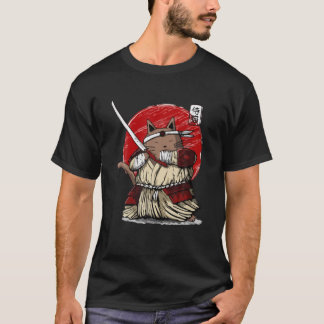 Japanisch Samurai Ninja Cat Kawaii Tattoo Men Wome T-Shirt