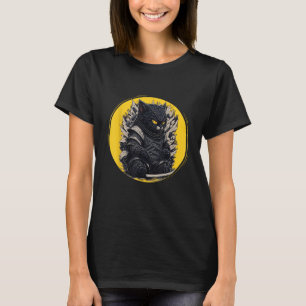Japanisch Samurai Ninja Cat T-Shirt