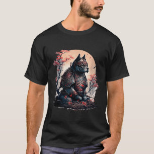 Japanisch Samurai Ninja Dog Tattoo Graphic for Men T-Shirt