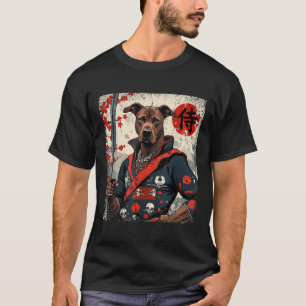 Japanisch Samurai Pitbull Tattoo Kawaii Ukiyo-e Ni T-Shirt