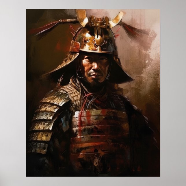 Japanisch Samurai Warrior Art Print Poster (Vorne)
