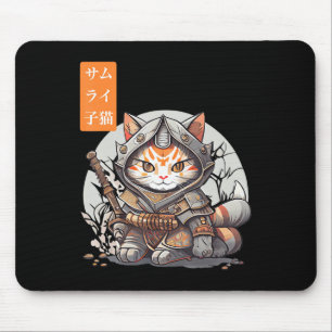 Japanisch Samurai Warrior Kawaii Cat Anime Lover Mousepad